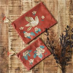 SET DE 2 TROUSSES VELOURS JARDIN D EDEN