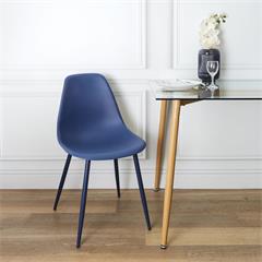 CHAISE SCANDINAVE MILA PIEDS METAL BLEU